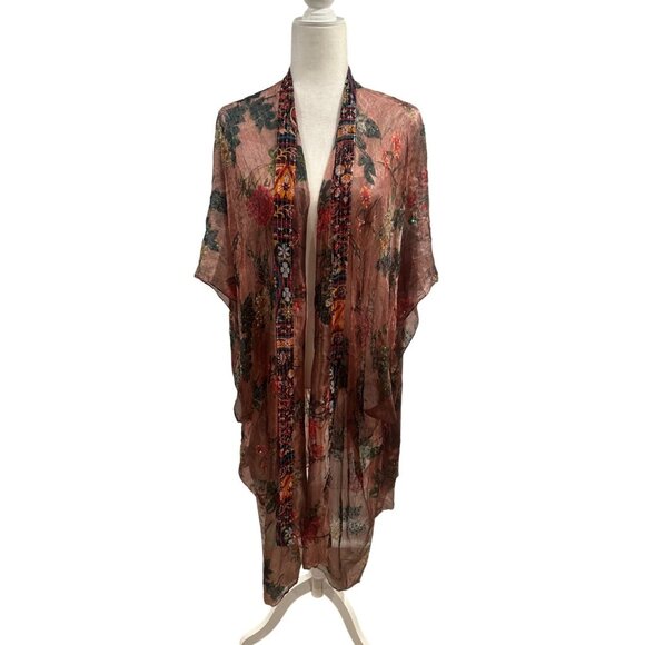 Aratta Silent Journey Semi Sheer Kimono Boho Hippie FLAW* - Picture 1 of 9
